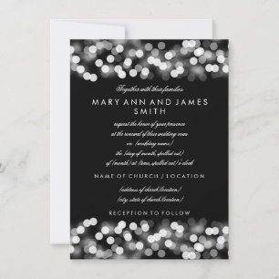Elegant Wedding Vow Renewal Silver Hollywood Glam Invitation