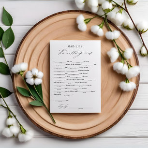 Elegant Wedding Vows Bridal Libs Game Invitation