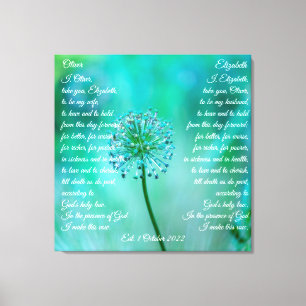 Elegant wedding vows customisable Canvas Print