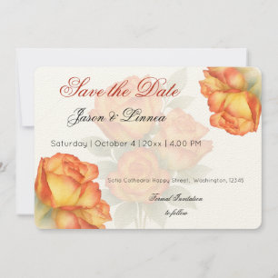 Elegant Wedding Watercolor Roses Pastel Petals Save The Date