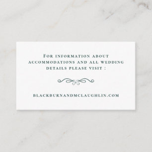 Elegant Wedding Website Emerald Modern Details Enclosure Card