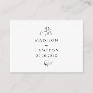 Elegant Wedding Website QR Code Black & White Info Enclosure Card
