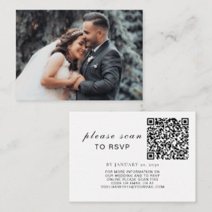 Elegant Wedding Website RSVP QR Code Photo Enclosure Card