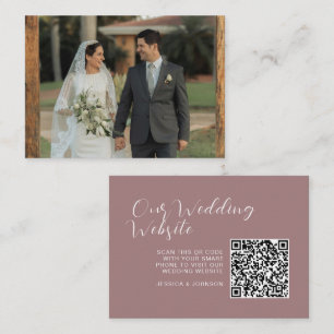 Elegant Wedding Website RSVP QR Code Photo Enclosure Card