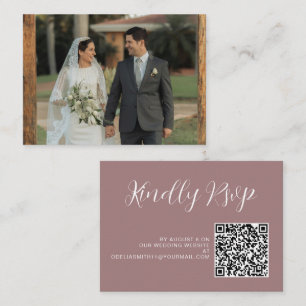 Elegant Wedding Website RSVP QR Code Photo Enclosure Card