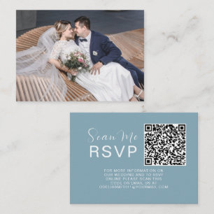 Elegant Wedding Website RSVP QR Code Photo Enclosure Card