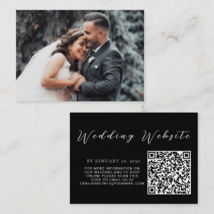 Elegant Wedding Website RSVP QR Code Photo Enclosure Card