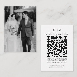 Elegant Wedding Website RSVP QR Code Photo Enclosure Card
