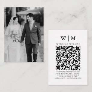 Elegant Wedding Website RSVP QR Code Photo Enclosure Card