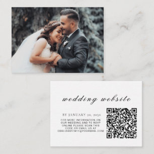 Elegant Wedding Website RSVP QR Code Photo Enclosure Card