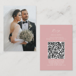 Elegant Wedding Website RSVP QR Code Photo Enclosure Card