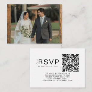 Elegant Wedding Website RSVP QR Code Photo Enclosure Card