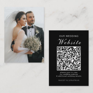 Elegant Wedding Website RSVP QR Code Photo Enclosure Card