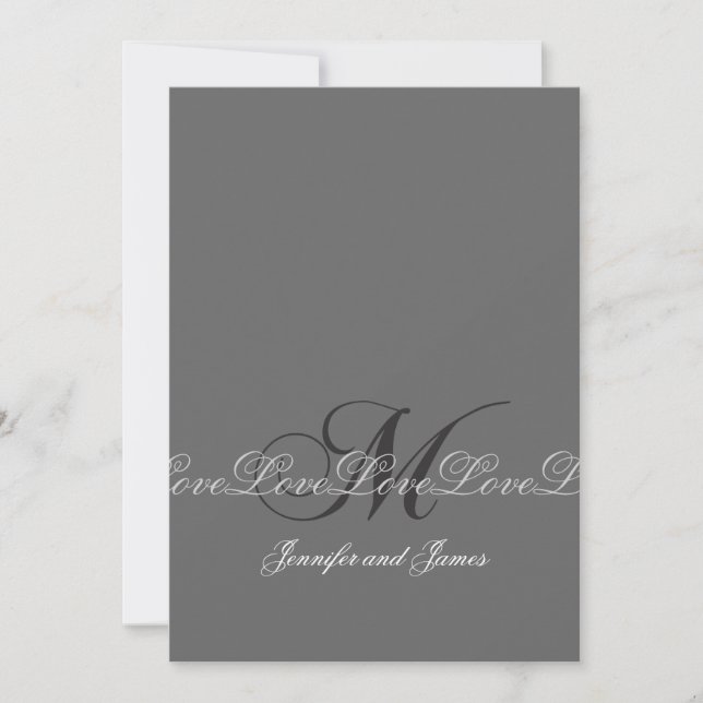 Elegant Wedding Wedding Invitations Monogram M (Front)