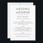 Elegant Wedding Weekend Itinerary Invitation<br><div class="desc">Elegant Minimalist Modern Calligraphic Wedding Weekend schedule timeline.
Design features an elegant modern style text layout. To make advanced changes,  please select "Click to customise further" option under Personalise this template.</div>