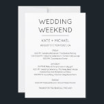 Elegant Wedding Weekend Itinerary Invitation<br><div class="desc">Elegant Minimalist Modern Calligraphic Wedding Weekend schedule timeline.
Design features an elegant modern style text layout. To make advanced changes,  please select "Click to customise further" option under Personalise this template.</div>
