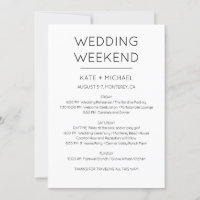 Elegant Wedding Weekend Itinerary Invitation