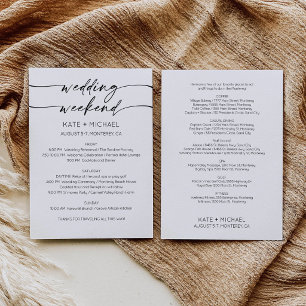 Elegant Wedding Weekend Itinerary Invitation