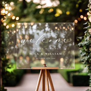 Elegant Wedding Welcome Acrylic Sign
