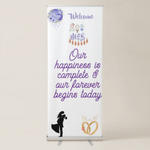 Elegant Wedding Welcome Banner – "Our Forever Begi