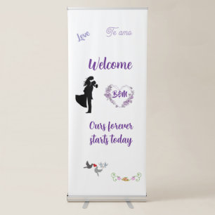 Elegant Wedding Welcome Banner – “Ours Forever Sta
