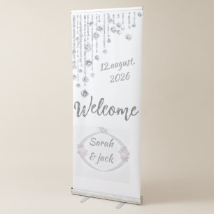 Elegant Wedding Welcome Banner Stand – Custom Mini