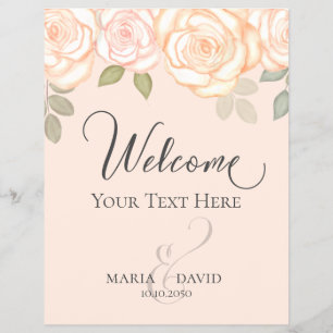 Elegant Wedding Welcome Create Your Own Coral  Flyer