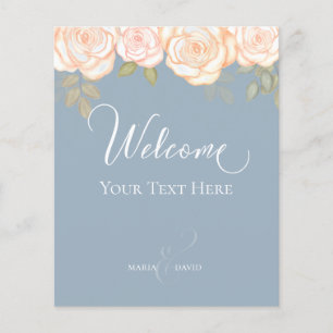 Elegant Wedding Welcome Create Your Own Dusty Blue Flyer
