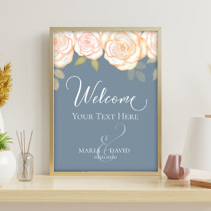 Elegant Wedding Welcome Create Your Own Dusty Blue Flyer