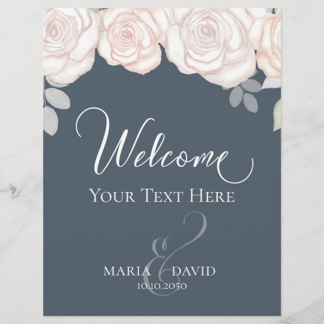 Elegant Wedding Welcome Create Your Own Dusty Grey Flyer (Front)