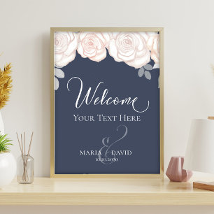 Elegant Wedding Welcome Create Your Own Slate Blue Flyer