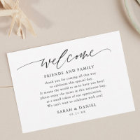 Elegant Wedding Welcome Gift Bag Place Cards