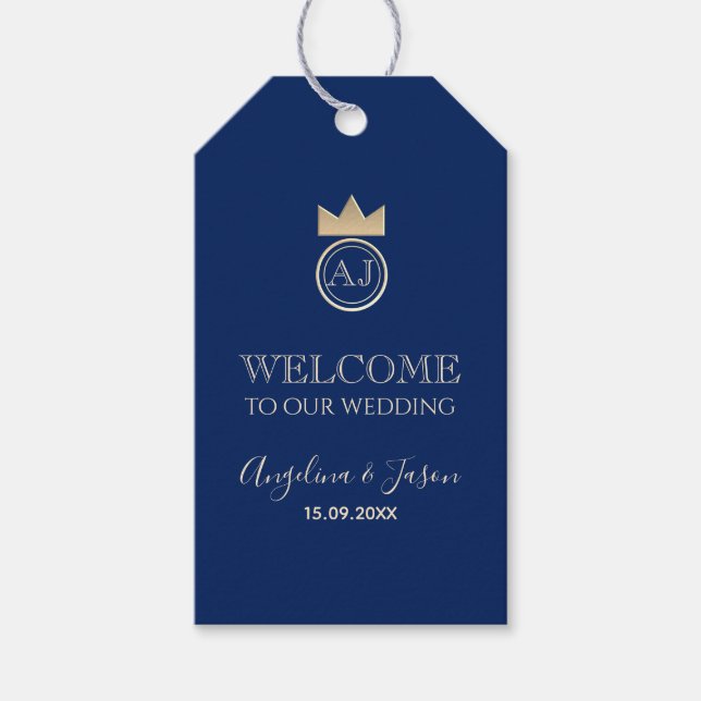Elegant Wedding Welcome Gift Tags (Front)