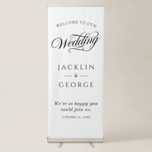 Elegant Wedding Welcome Retractable Banner