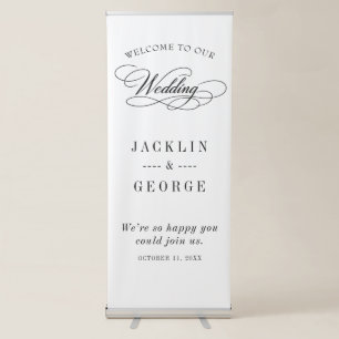 Elegant Wedding Welcome Retractable Banner