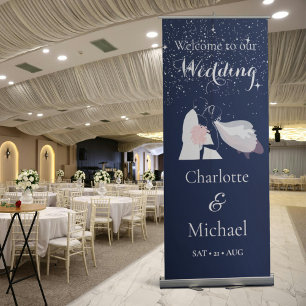 Elegant Wedding Welcome Retractable Banner