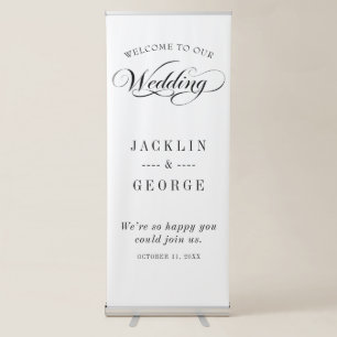 Elegant Wedding Welcome Retractable Banner