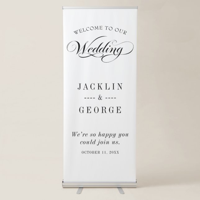Elegant Wedding Welcome Retractable Banner (Front)