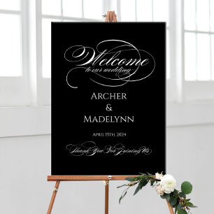 Elegant wedding welcome sign luxury calligraphy