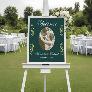  Elegant Wedding Welcome Sign Poster with Photo