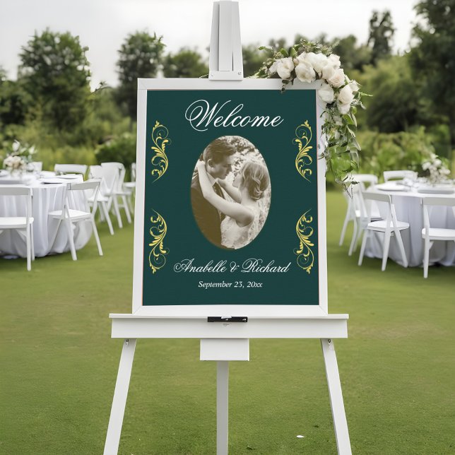  Elegant Wedding Welcome Sign Poster with Photo (Creator Uploaded)