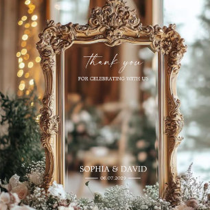 Elegant Wedding Welcome Sign Selfie Mirror Decal