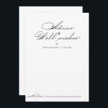 Elegant Wedding Well Wishes Advice Card<br><div class="desc">This elegant wedding well wishes advice card is perfect for a rustic wedding. The simple and stylish design features classic and fancy script typography in black and white. These cards are perfect for a wedding, bridal shower, baby shower, graduation party & more. Personalise the cards with the names of the...</div>