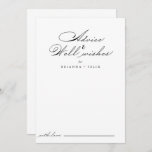 Elegant Wedding Well Wishes Advice Card<br><div class="desc">This elegant wedding well wishes advice card is perfect for a rustic wedding. The simple and stylish design features classic and fancy script typography in black and white. These cards are perfect for a wedding, bridal shower, baby shower, graduation party & more. Personalise the cards with the names of the...</div>