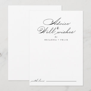 Elegant Wedding Well Wishes Advice Card
