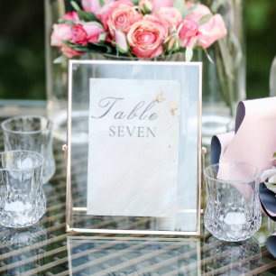 Elegant Wedding white Doves Table Number Window Cling