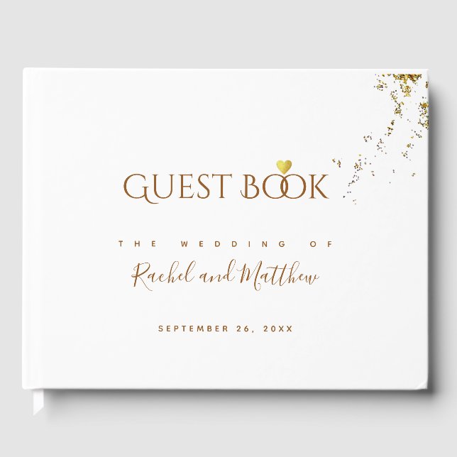 elegant wedding white sign book (Front)