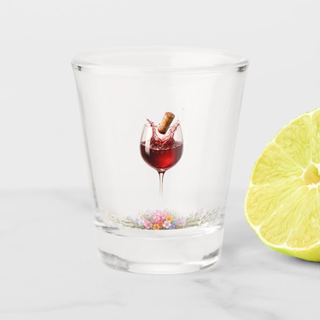 Elegant Wedding Wine Glass Splash Shot Glas (Front)