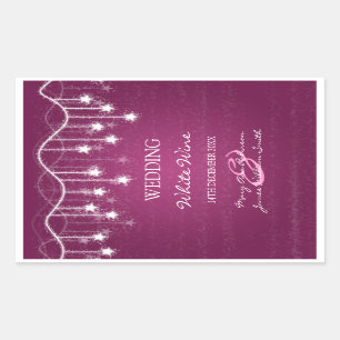 Elegant Wedding Wine Label Shimmering Stars Berry