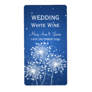 Elegant Wedding Wine Label Summer Sparkle Sapphire